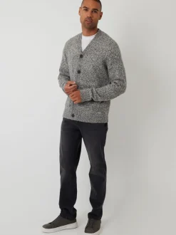 Threadbare Grey Knitted Button Up Cardigan