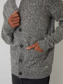 Threadbare Grey Knitted Button Up Cardigan