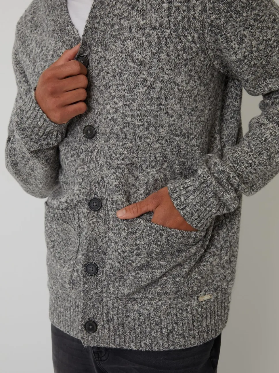 Threadbare Grey Knitted Button Up Cardigan