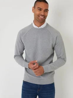 Threadbare Grey Mock Shirt Raglan Knitted Jumper
