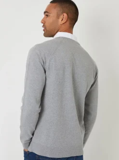 Threadbare Grey Mock Shirt Raglan Knitted Jumper