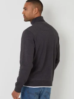 Threadbare Grey Mock T-Shirt Quarter Zip Sweatshirt