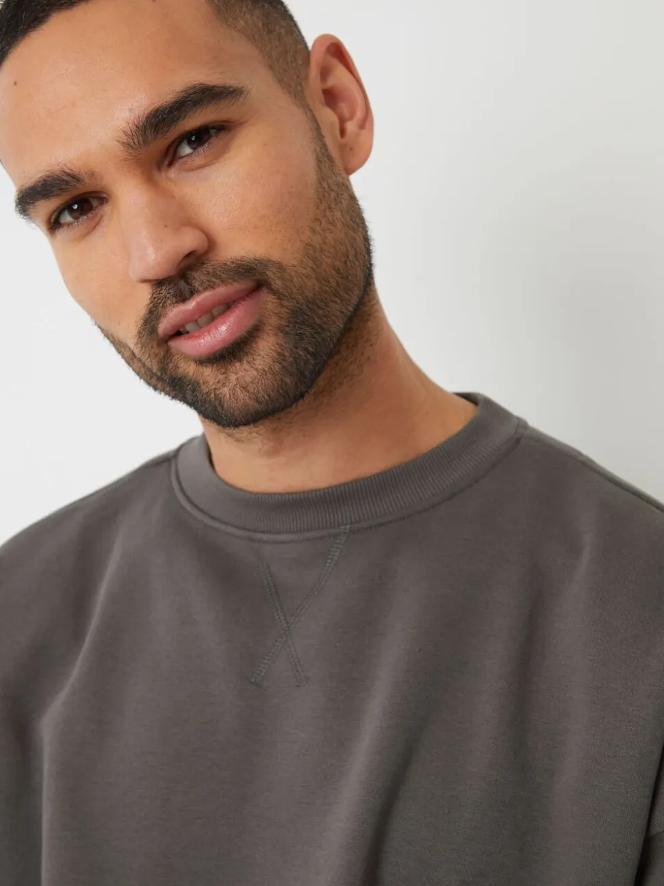 Threadbare Grey Oversized Fit Crew Neck Sweatshirt