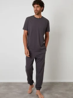 Threadbare Grey Peached Cotton Pyjamas Set