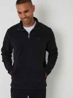 Threadbare Grey Quarter Zip Microfleece Sweatshirts 2 Pack