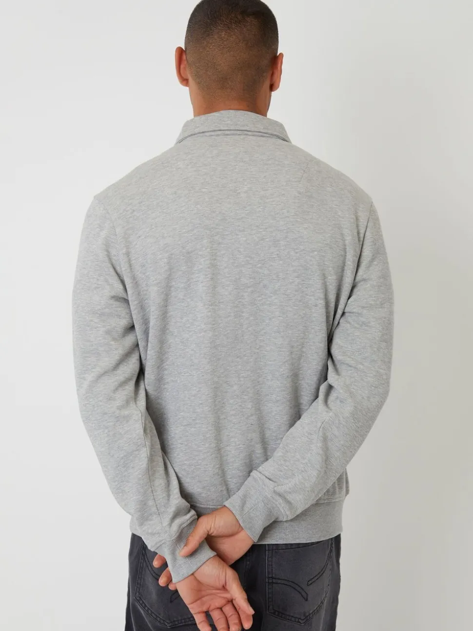 Threadbare Grey Quarter Zip Collared Sweatshirt