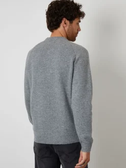 Threadbare Grey Raglan Rib Knitted Crew Neck Jumper