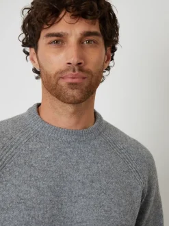 Threadbare Grey Raglan Rib Knitted Crew Neck Jumper