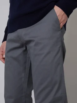 Threadbare Grey Regular Fit Chino Trousers with Stretch