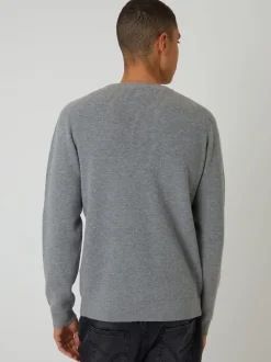 Threadbare Grey Rib Knit Crew Neck Jumper