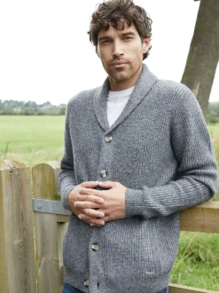 Threadbare Grey Shawl Collar Cardigan