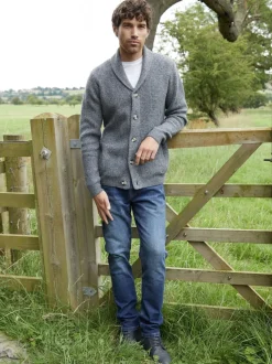 Threadbare Grey Shawl Collar Cardigan