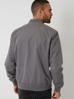 Threadbare Grey Showerproof Classic Bomber Jacket