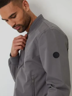 Threadbare Grey Showerproof Classic Bomber Jacket