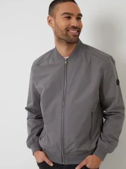 Threadbare Grey Showerproof Classic Bomber Jacket