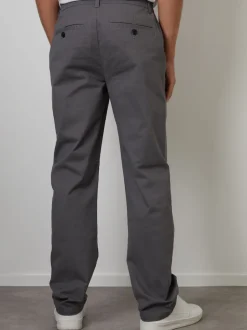 Threadbare Grey Straight Leg Stretch Waist Chino Trousers