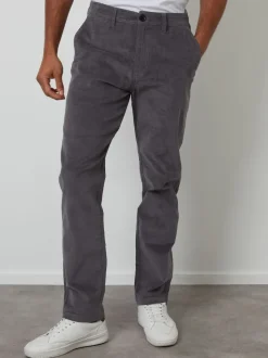 Threadbare Grey Straight Leg Stretch Corduroy Trousers