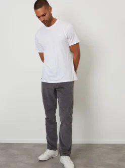 Threadbare Grey Straight Leg 5 Pocket Stretch Corduroy Trousers