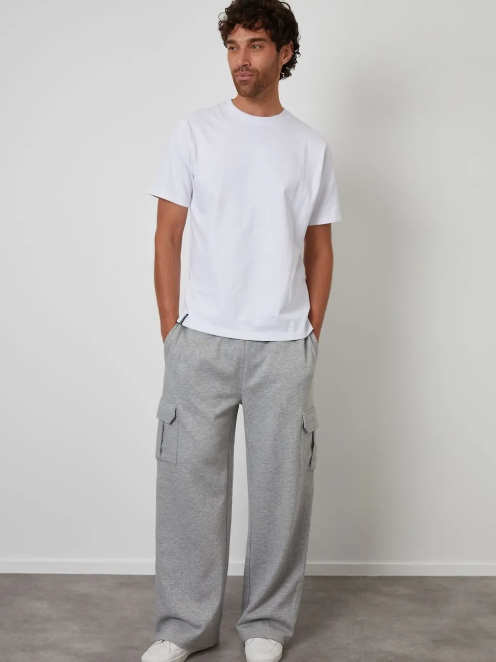 Threadbare Grey Wide Leg Cargo Joggers