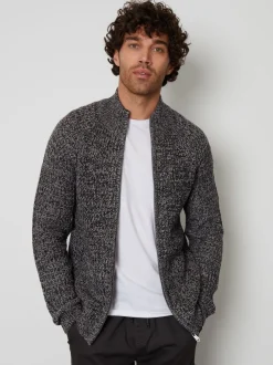 Threadbare Grey Zip Up Cardigan