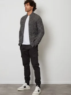 Threadbare Grey Zip Up Cardigan