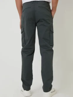 Threadbare Khaki Cotton Cargo Trousers With Stretch