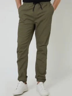 Threadbare Khaki Jogger Style Drawcord Trousers