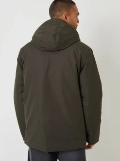 Threadbare Khaki Showerproof Longline Hooded Padded Jacket