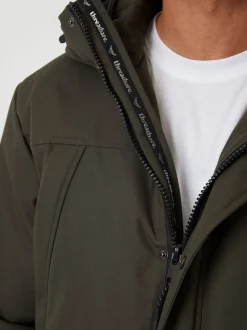 Threadbare Khaki Showerproof Longline Hooded Padded Jacket