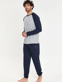 Threadbare Light Blue Blend Long Sleeve Pyjamas Set