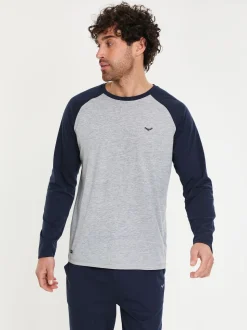 Threadbare Light Blue Blend Long Sleeve Pyjamas Set