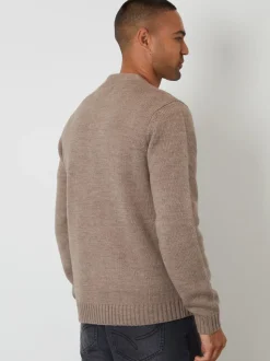 Threadbare Light Brown Knitted V-Neck Cardigan