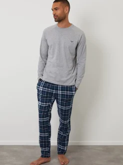Threadbare Light Grey Blend Long Sleeve Pyjamas Set