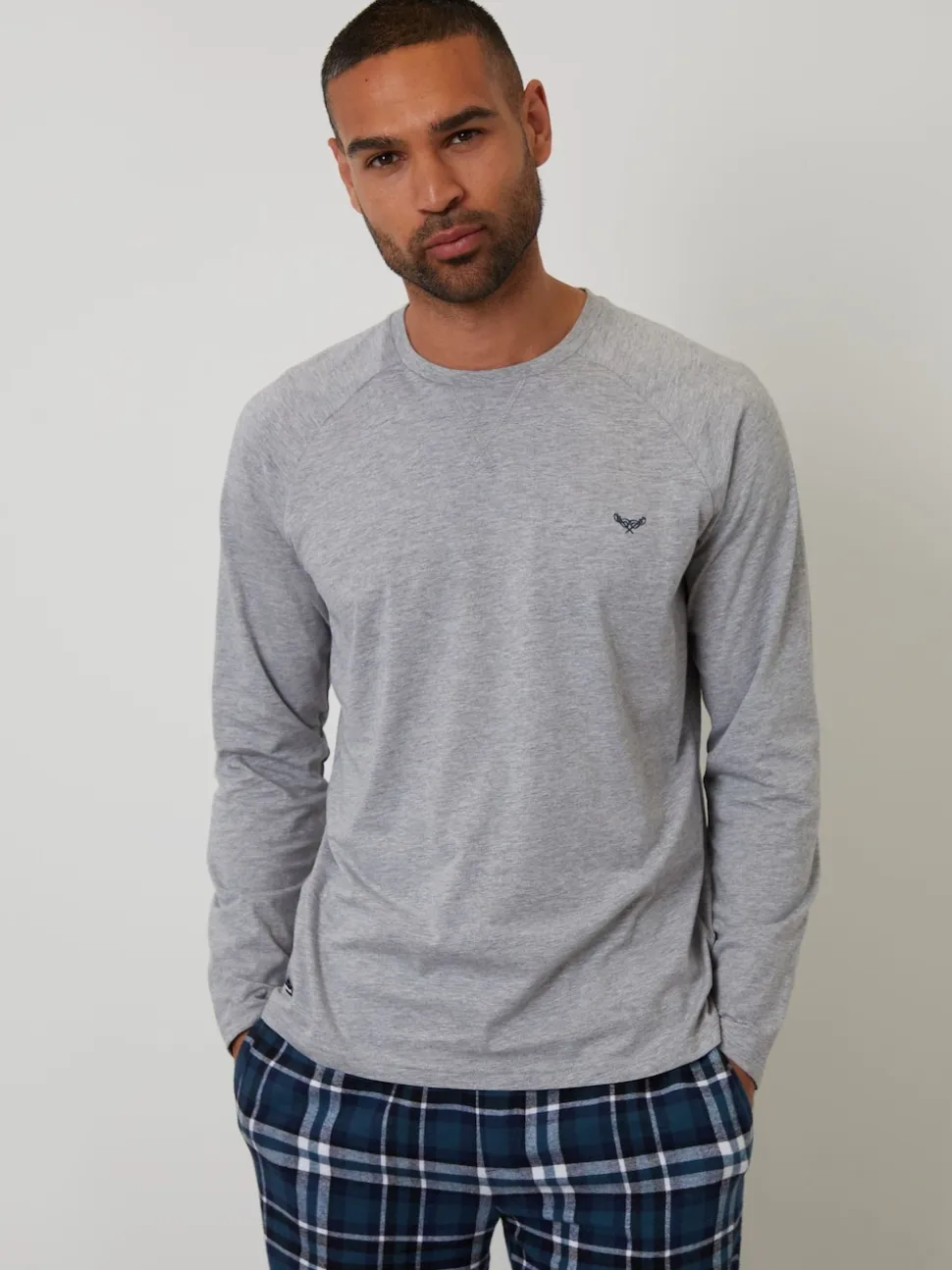 Threadbare Light Grey Blend Long Sleeve Pyjamas Set