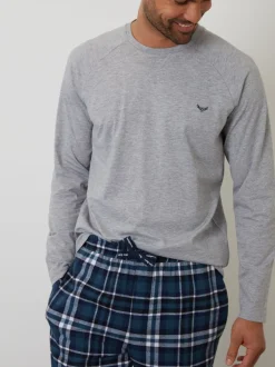 Threadbare Light Grey Blend Long Sleeve Pyjamas Set