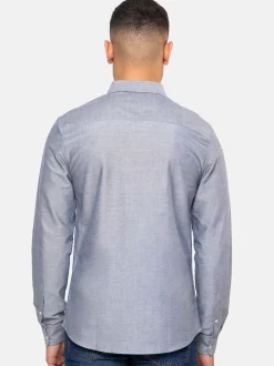 Threadbare Light Grey Oxford Long Sleeve Shirt