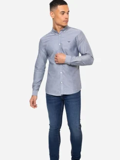 Threadbare Light Grey Oxford Long Sleeve Shirt