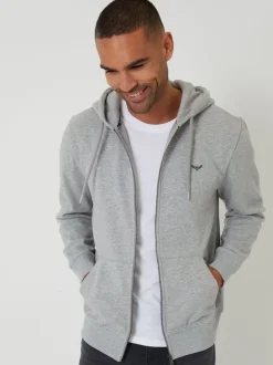 Threadbare Light Grey Zip Through Hoodie