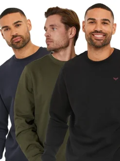 Threadbare Multi Crew Neck Sweatshirts 3 Pack