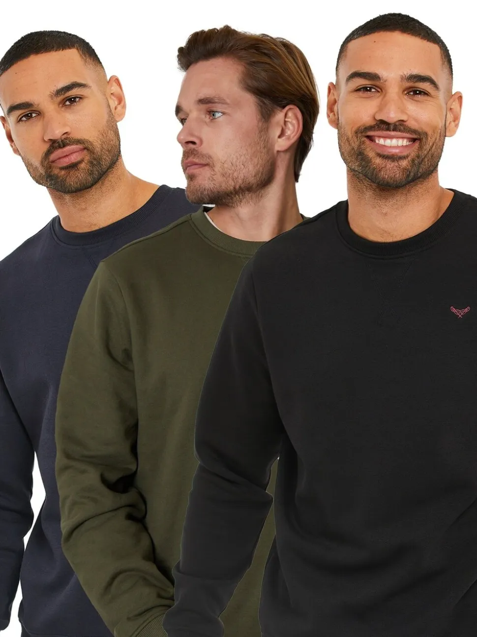 Threadbare Multi Crew Neck Sweatshirts 3 Pack