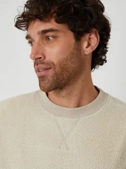 Threadbare Natural Crew Neck Relaxed Fit Borg Sweatshirt