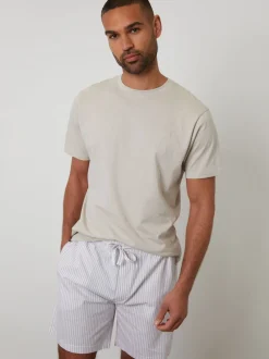 Threadbare Natural Stripe Short Sleeve Pyjamas Set 2 Pack