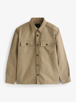 Threadbare Natural Twill Button Up Shacket