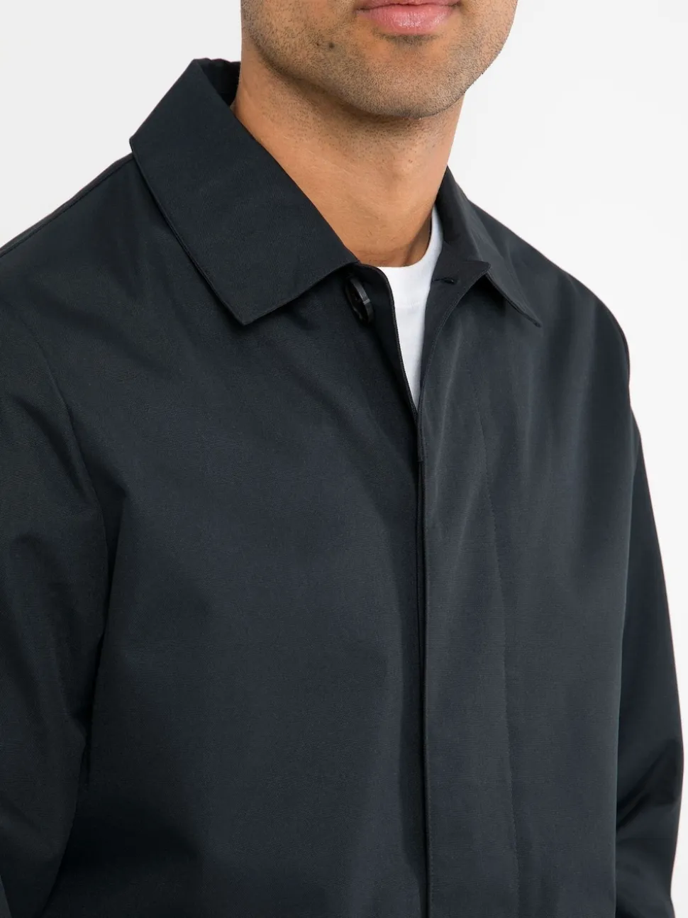 Threadbare Navy Blue Showerproof Longline Trench Coat
