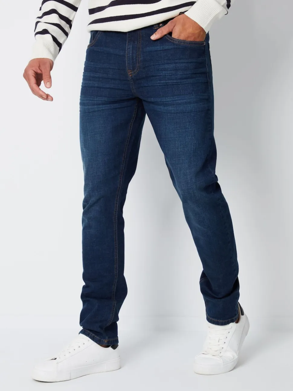 Threadbare Navy Blue Slim Fit Jeans With Stretch
