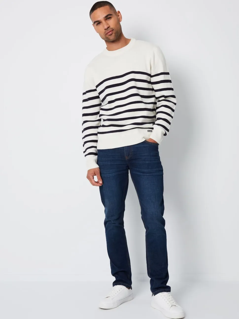 Threadbare Navy Blue Slim Fit Jeans With Stretch