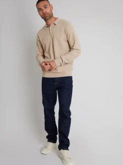 Threadbare Navy Blue Straight Fit Jeans With Stretch