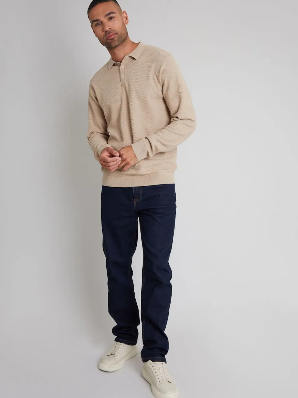 Threadbare Navy Blue Straight Fit Jeans With Stretch