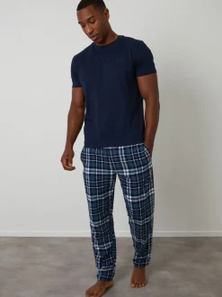 Threadbare Navy Check Pyjamas Set