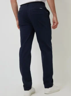 Threadbare Navy Elasticated Waist Regular Fit Chino Trousers